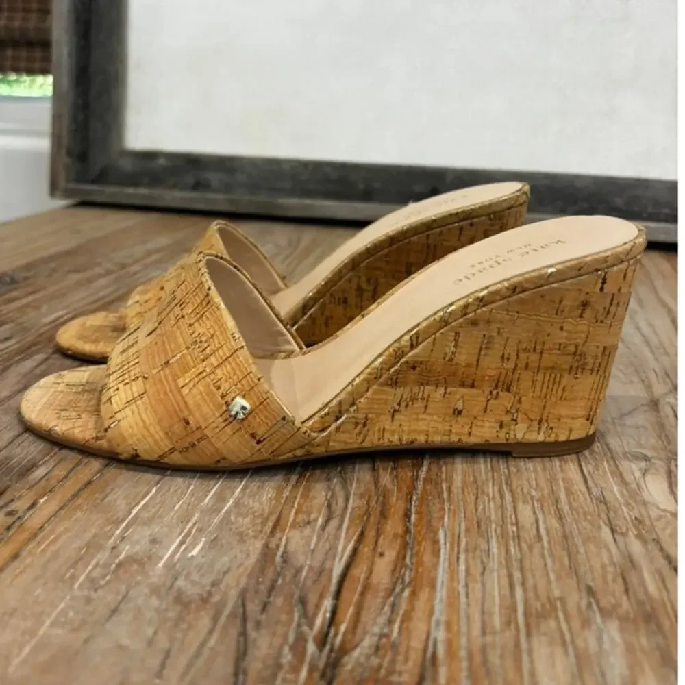 Kate Spade Cork Wedge Sandals Size 7